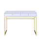 Coleen - Vanity Desk - White & Brass Finish