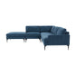 Serena - Velvet Large Chaise Sectional With Black Legs