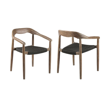 Santo - Indoor / Outdoor Stackable Dining Chair (Set of 2) - Eucalyptus / Charcoal