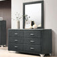 Melody - 6-Drawer Upholstered Dresser With Mirror