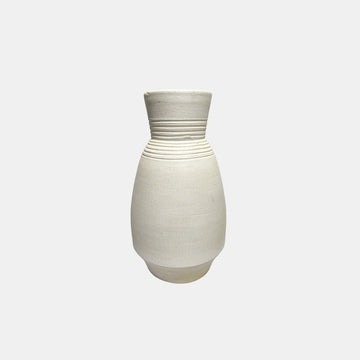 15" Vase With Ring At Neck - Ivory