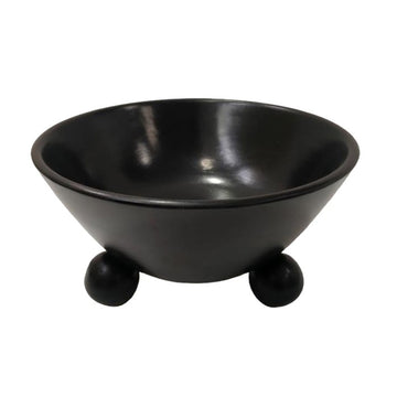 12" Bowl With Ball Feet - Black