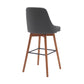 Sicily - Swivel Walnut Wood Faux Leather Stool