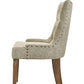 Yotam - Side Chair (Set of 2) - Beige Fabric & Salvaged Oak Finish