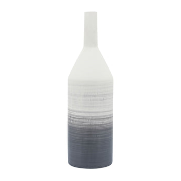 Cer Matte 2-Tone Bottle Vase 22" - Gray