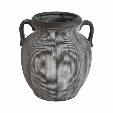 Weathered Jug With Handles 9" - Black