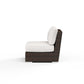 Montecito - Armless Club Chair, With Self Welt - Canvas Flax / Dark Brown