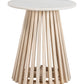 Mazara - Side Table - White / Natural