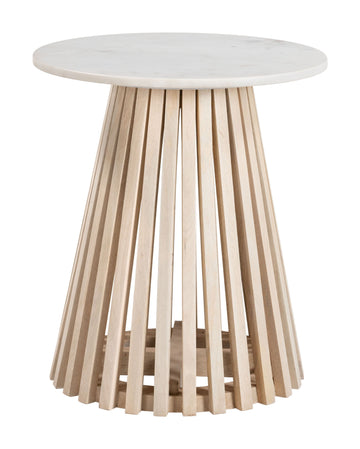 Mazara - Side Table - White / Natural