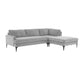 Serena - Velvet Chaise Sectional With Black Legs