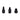 6" / 8" / 9" Eden Glass Vases (Set of 3) - Black