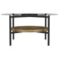Delfin - Round Glass Top Coffee Table - Black And Brown