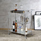 Splinter - Serving Cart - Clear Glass & Chrome Finish