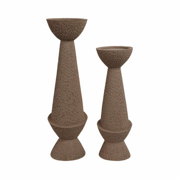 16/20" Herstal Candle Holders (Set of 2) - Dark Brown