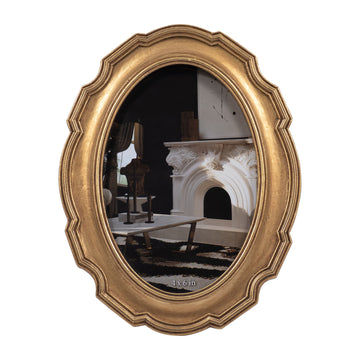 Round Vintage Photo Frame - Gold