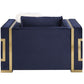 Virrux - Chair - Blue Velvet & Gold Finish