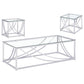 Lille - 3 Piece Glass Top Coffee End Sofa Table Set - Chrome