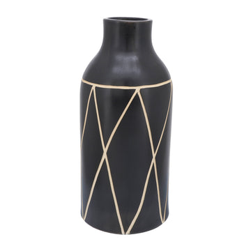 Ceramic Tribal Vase 16" - Black