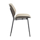 Lombardi - Chair - Black Metal And Cream Faux Leather With Dark Walnut Wood Accent