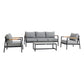 Crown - Aluminum And Teak Wood Outdoor Coffee Table - Black