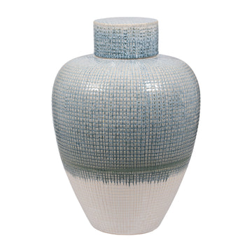 20" Kashion Large Lidded Jar - Blue