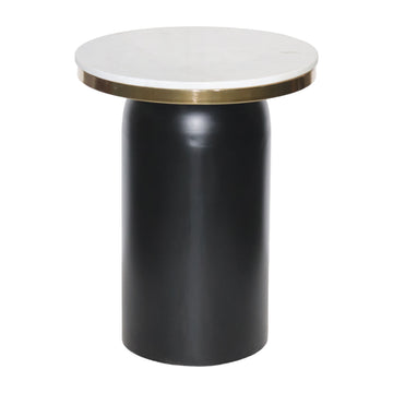 Metal 21" Cylinder Side Table - Black