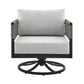 Alegria - Outdoor Patio Swivel Rocking Chair With Cushions - Black / Gray