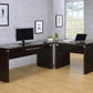 Skylar - L-Shaped Office Computer Desk - Cappuccino