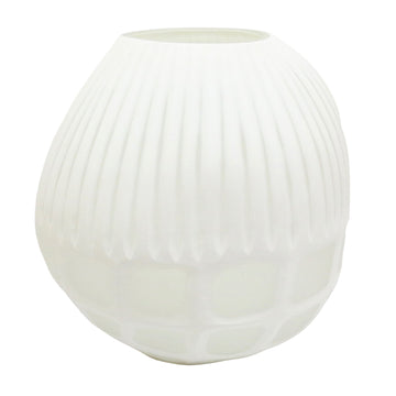 Arles Small Glass Vase 11" - White