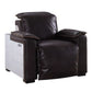 Nernoss - Recliner - Dark Grain Brown Leather & Aluminum