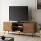 Wafiya - TV Stand - Rustic Wood & Black Finish