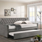 Chatsboro - Upholstered Twin Daybed With Trundle - Gray