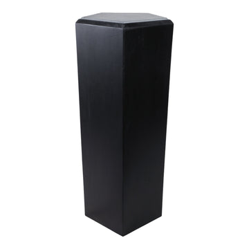 Avzar Medium Wood And Marble Pedestal - Black