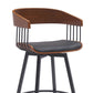 Athena - Swivel Walnut Metal Stool