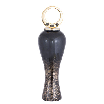 34" Arielle Large Pyrite Stone And Metal Oversized - Black