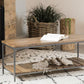 Gerbera - Wood Accent Bench With Shelf - Natural And Gunmetal