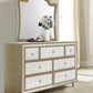 Antonella - 7-Drawer Upholstered Dresser With Mirror