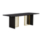 Monaco - Dining Table With Antique Brass Accent - Black