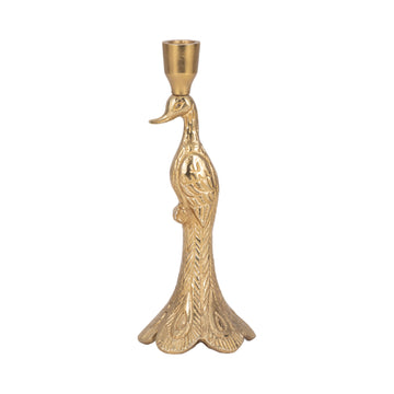 Peacock Taper Candle Holder - Gold