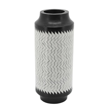 Chevron Vase - Black / White