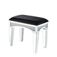 Noralie - Vanity Stool - Black Fabric, Mirrored & Faux Diamonds