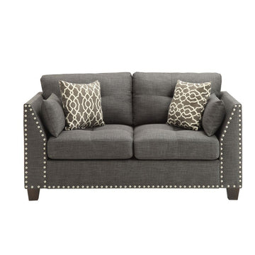 Laurissa - Loveseat - Light Charcoal Linen