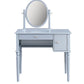 Rabila - Vanity Desk - Cream Fabric & Gray Finish