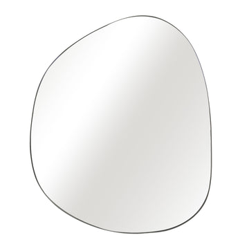 30" X 35" Irregular Round Mirror - Black