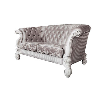 Versailles - Loveseat - Ivory Fabric & Bone White Finish