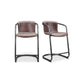 Freeman - Counter Stool Stool Leather (Set of 2) - Grazed Brown