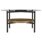 Delfin - Round Glass Top Coffee Table - Black And Brown