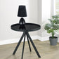 Briggs - Round Marble Printed Glass Top End Side Table