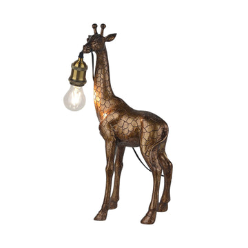 21" Giraffe Holding Lightbulb Table Lamp - Gold