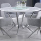 Abby - Round Dining Table With Lazy Susan - White And Chrome